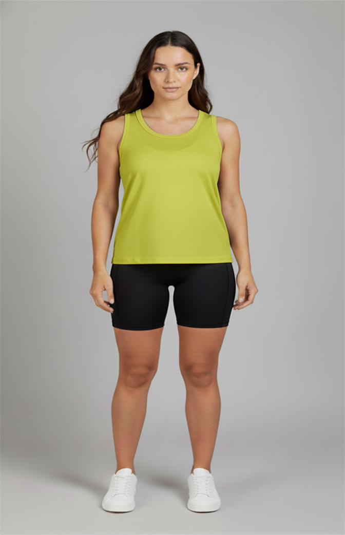 Camiseta Regata Feminina Zhavi Basic Flow – Verde Limao