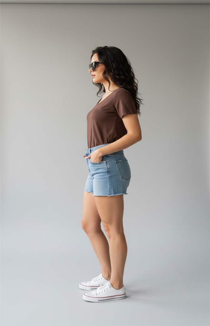 Camiseta Feminina Básica Premium Marrom Chocolate | Estilo Urbano e Conforto Essencial