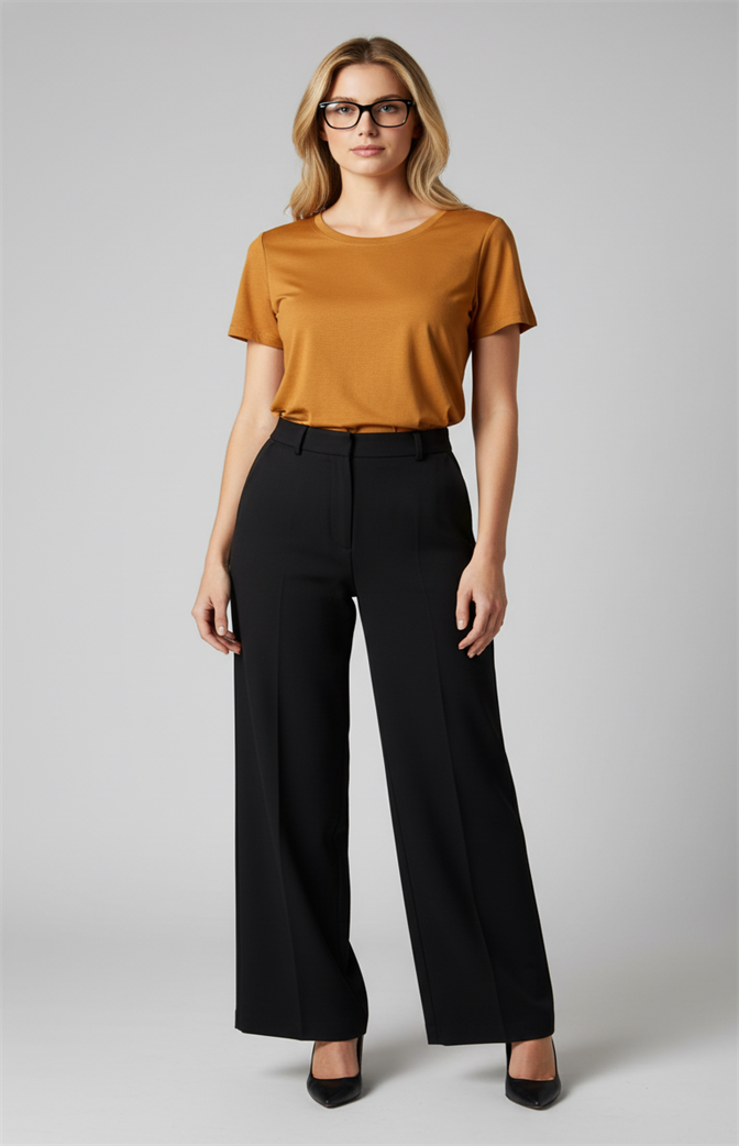 Camiseta Feminina Básica Premium Caramelo | Sofisticação Atemporal e Conforto Absoluto