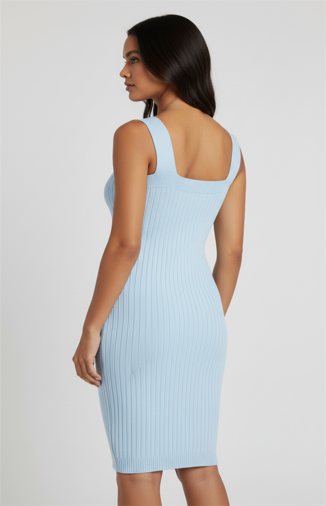 Vestido Curto de Crochê Azul Serenity – Zhavi
