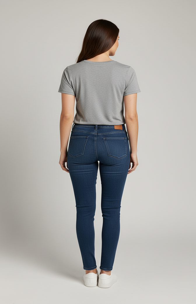 Camiseta Feminina Básica Premium Cinza Mescla | Versatilidade Essencial e Conforto Diário