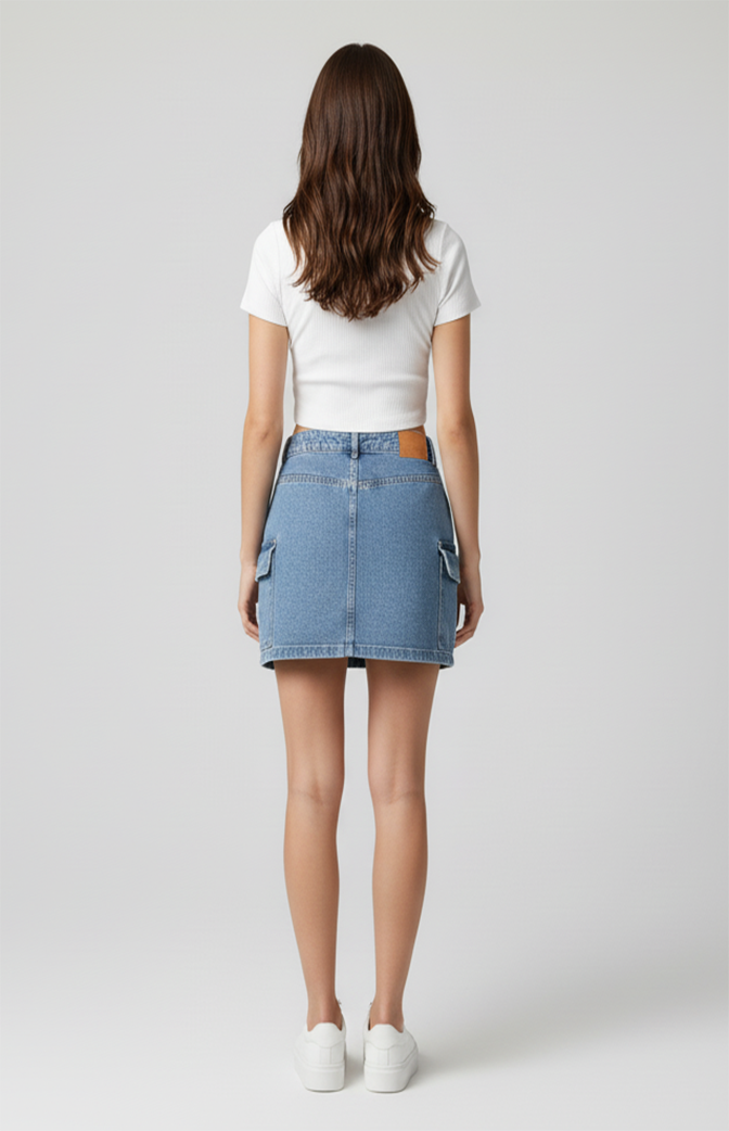 Saia Jeans Zhavi Urban Pocket – Estilo Casual & Versatilidade Moderna