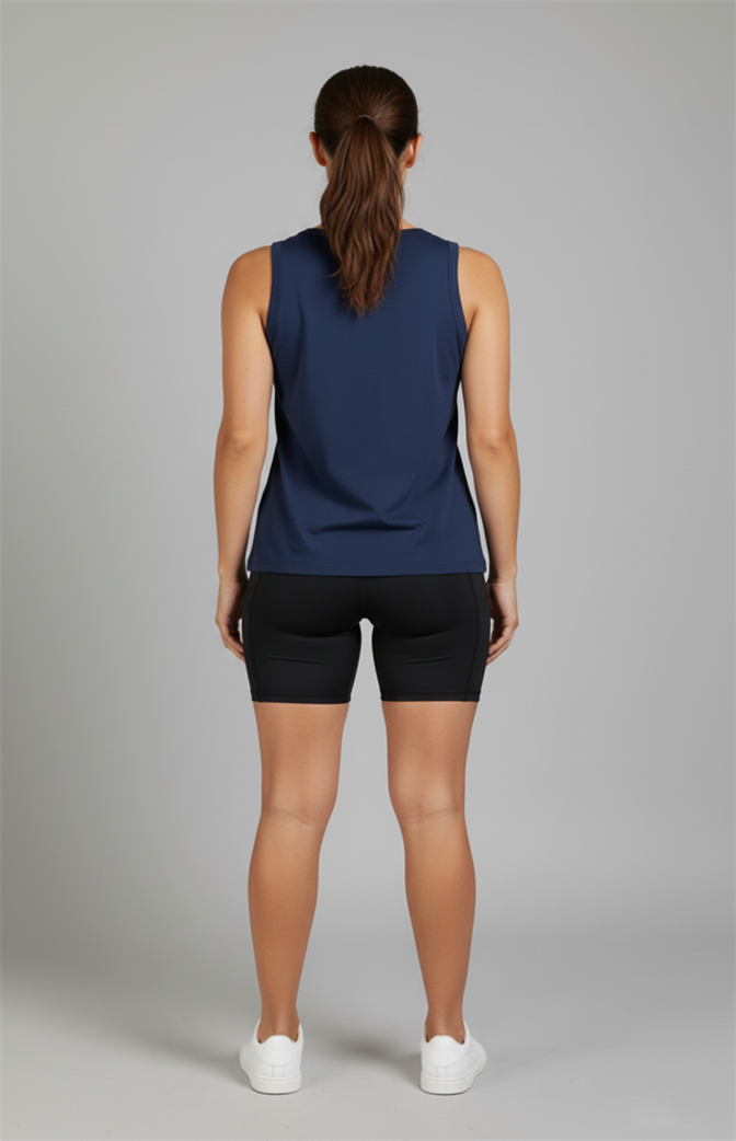 Camiseta Regata Feminina Zhavi Basic Flow – Azul Escuro