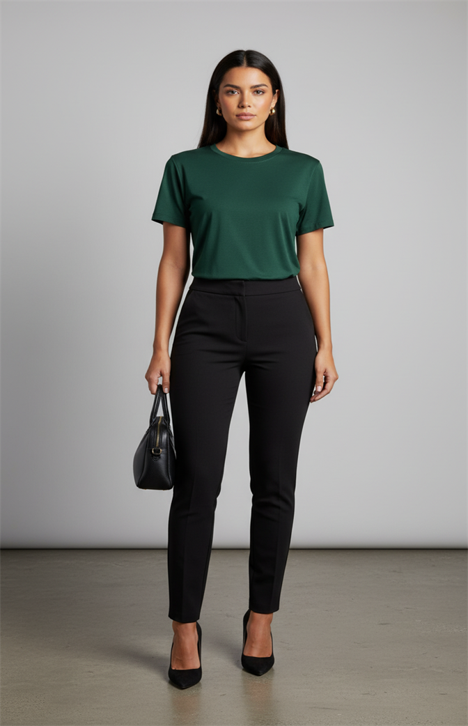 Camiseta Feminina Básica Premium Verde Escuro | Leveza, Conforto e Elegância Casual