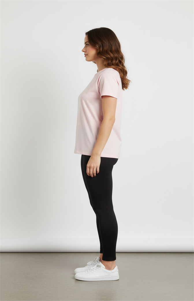 Camiseta Feminina Básica Premium Rosa Claro | Leveza, Conforto e Elegância Casual