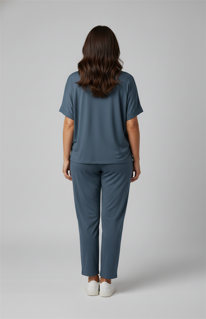 Conjunto Feminino Comfort Chic Azul Acinzentado