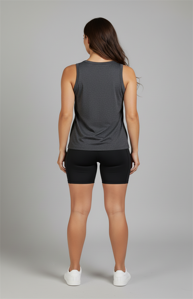 Camiseta Regata Feminina Zhavi Basic Flow – CInza Escuro