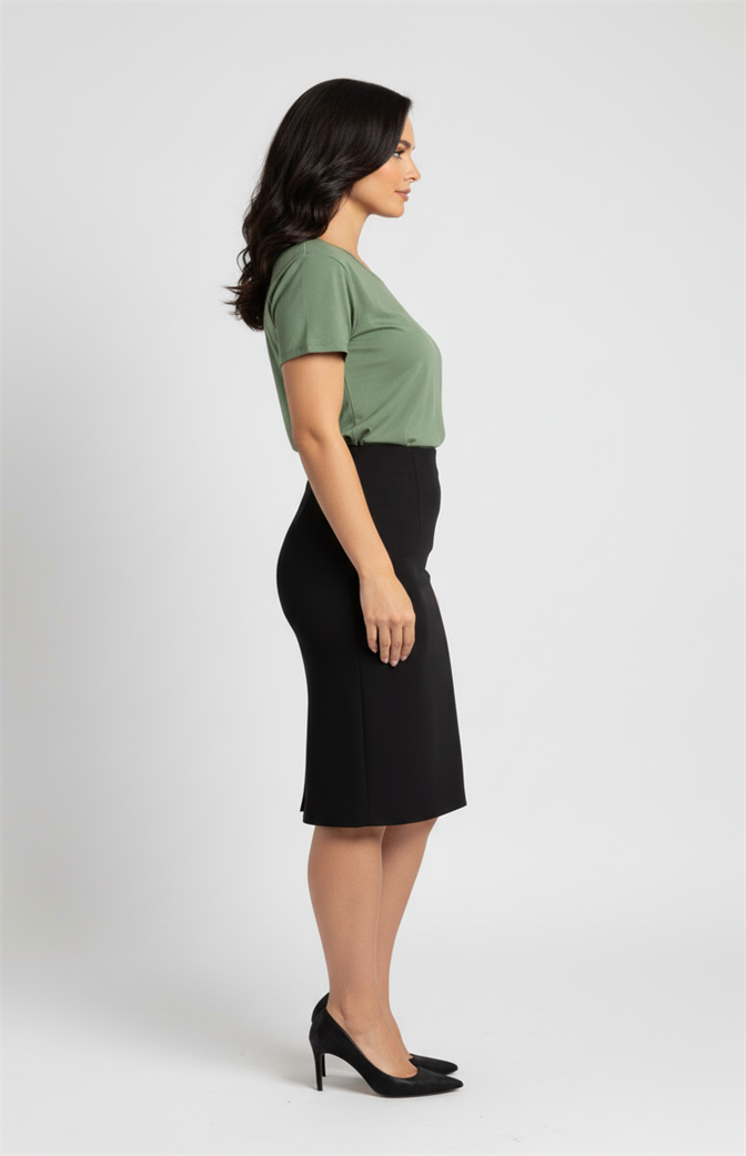 Camiseta Feminina Básica Premium Verde Oliva | Elegância Natural e Conforto Atemporal