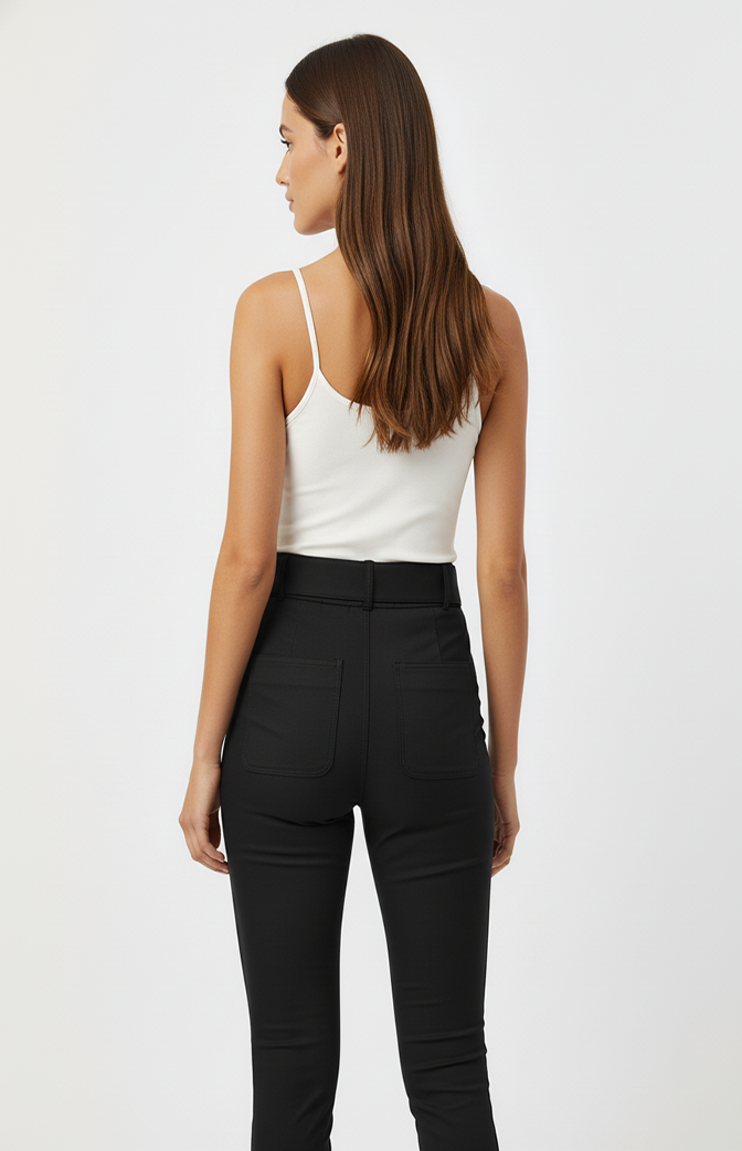 Calça Prada Zhavi Black Edition Com Cinto – Essência Clássica & Elegância Atemporal