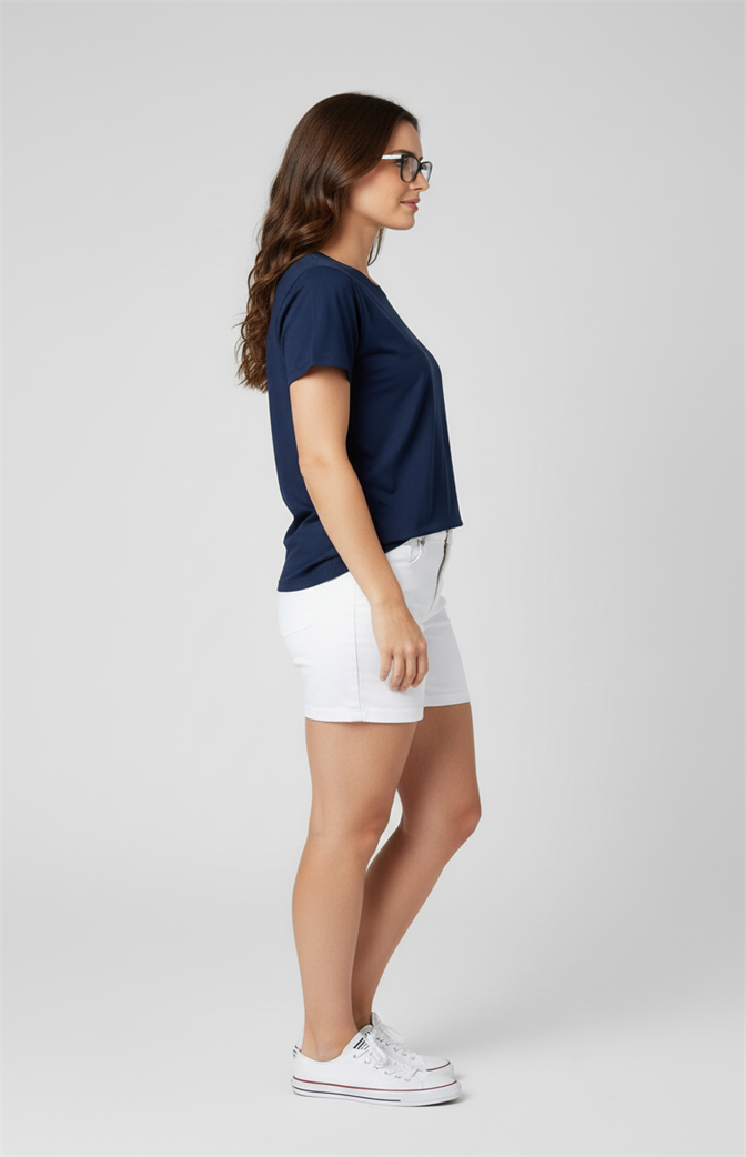 Camiseta Feminina Zhavi Navy Basic Premium