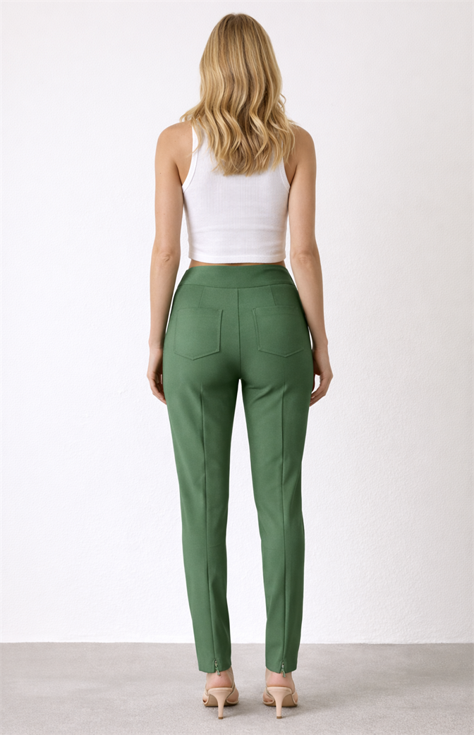 Calça Verde Feminina Alfaiataria Skinny