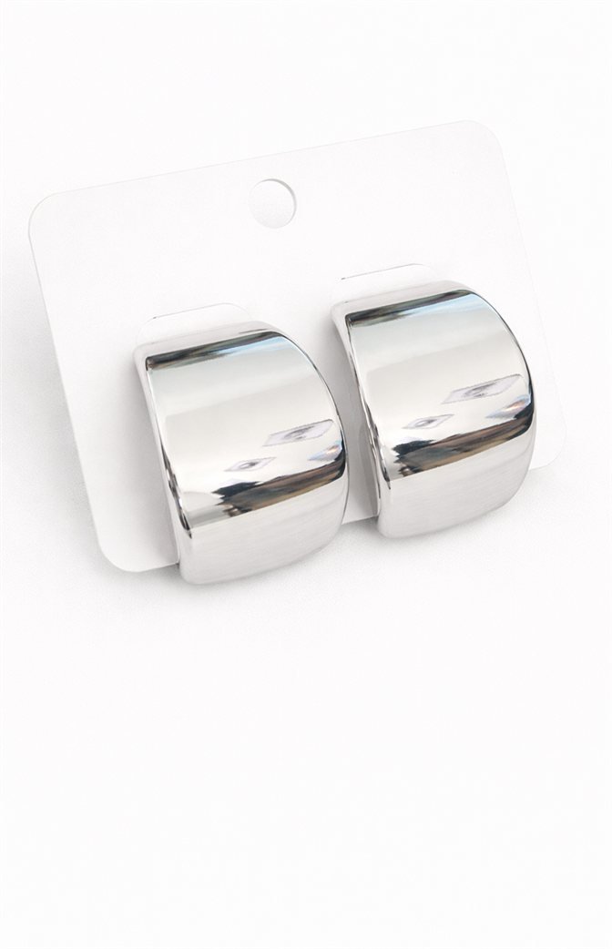 Brinco Argola Lisa Prateada Polida