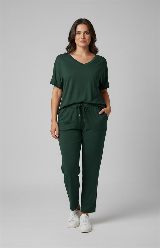 Conjunto Feminino Comfort Chic Verde Escuro