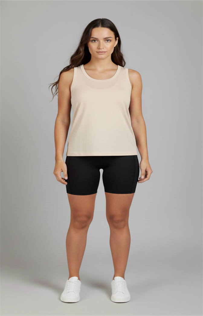 Camiseta Regata Feminina Zhavi Basic Flow – Bege Claro