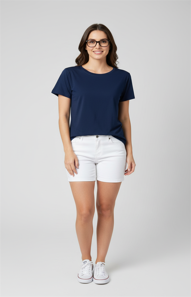 Camiseta Feminina Zhavi Navy Basic Premium