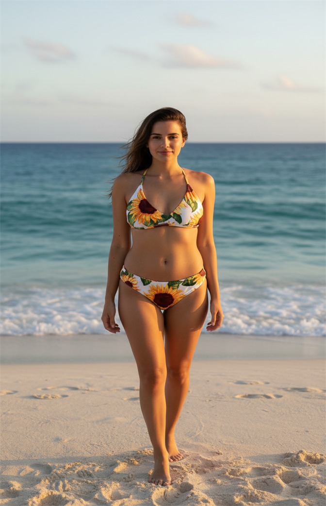 Biquíni Estampa Girassol – Leveza, cor e verão em evidência