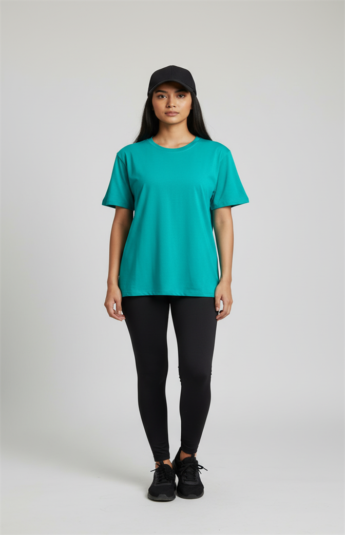 Camiseta Feminina Básica Premium Azul Turquesa | Leveza, Conforto e Elegância Casual