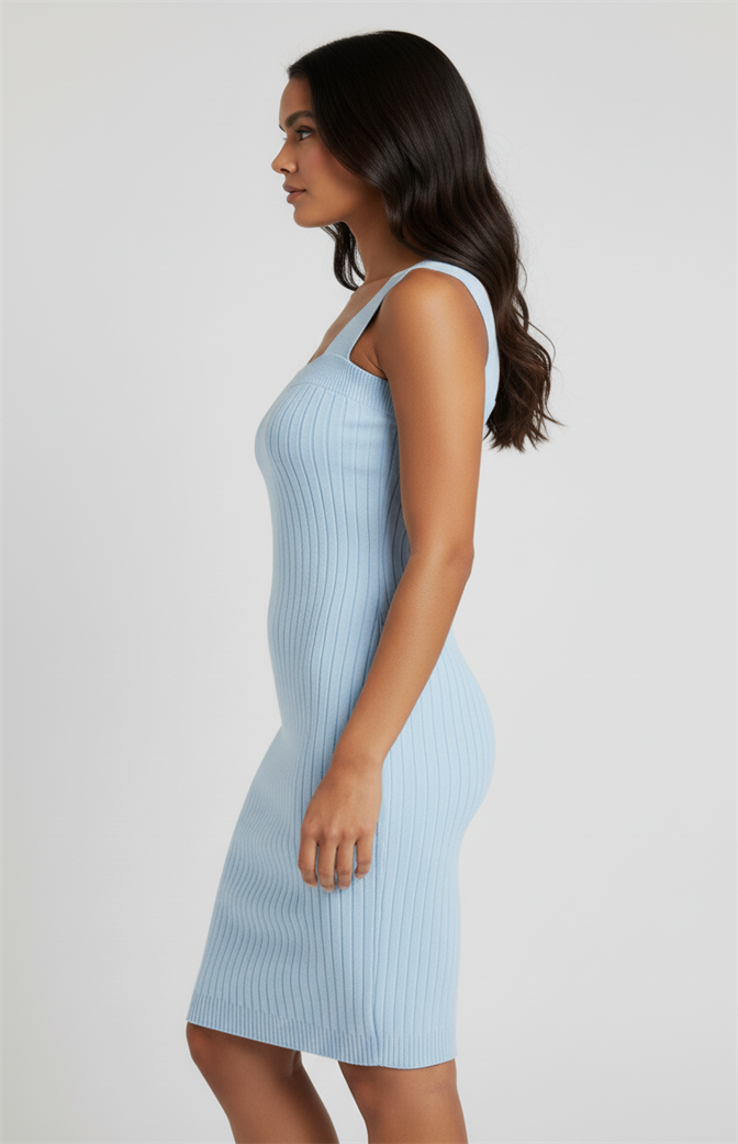 Vestido Curto de Crochê Azul Serenity – Zhavi